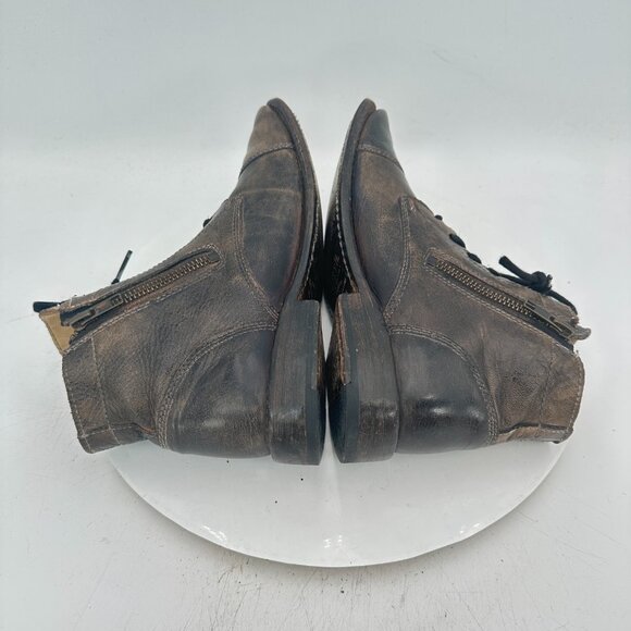 Bed Stu Cobbler Series Women Size 7.5 Brown Distressed Leather Dual Zip Boot - Picture 6 of 12